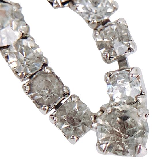 VTG Signed Carol Deb 1950s Cocktail Rhinestone Bib Necklace Silver Tone Elegant - Picture 15 of 15